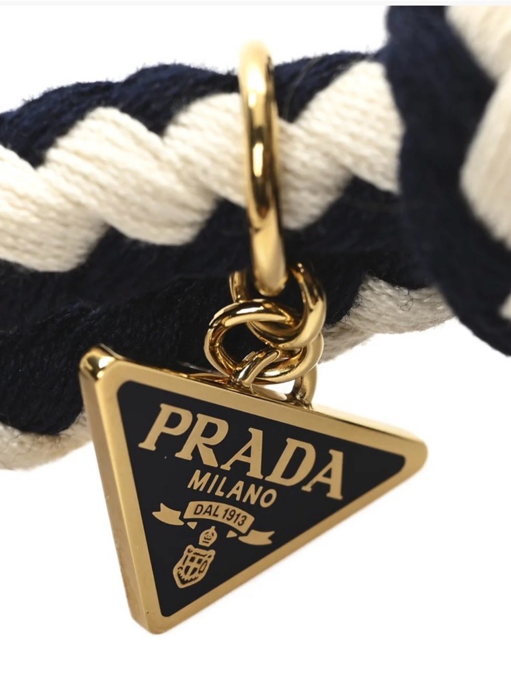 New Prada Braided Rope Belt in Marine and White Size 75 (U.S. 2) - Picture 3 of 11